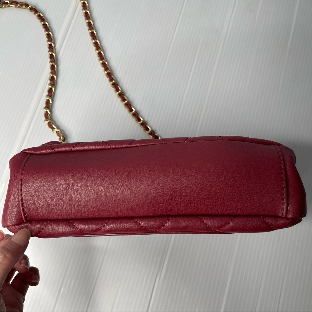 BADGLEY MISCHKA Burgundy Studded Quilted Shoulder Bag - Picture 3 of 13